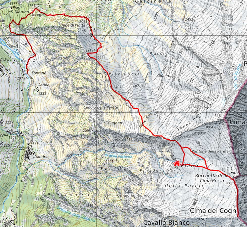 Mappa del percorso