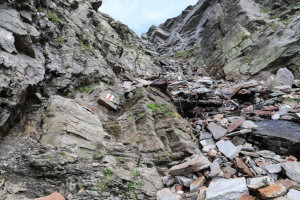 Canale detritico sotto il Laghetto dei Cadabi